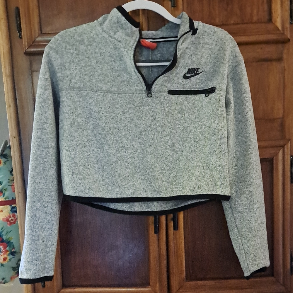 Nike Heather Gray Quarter-Zip Top